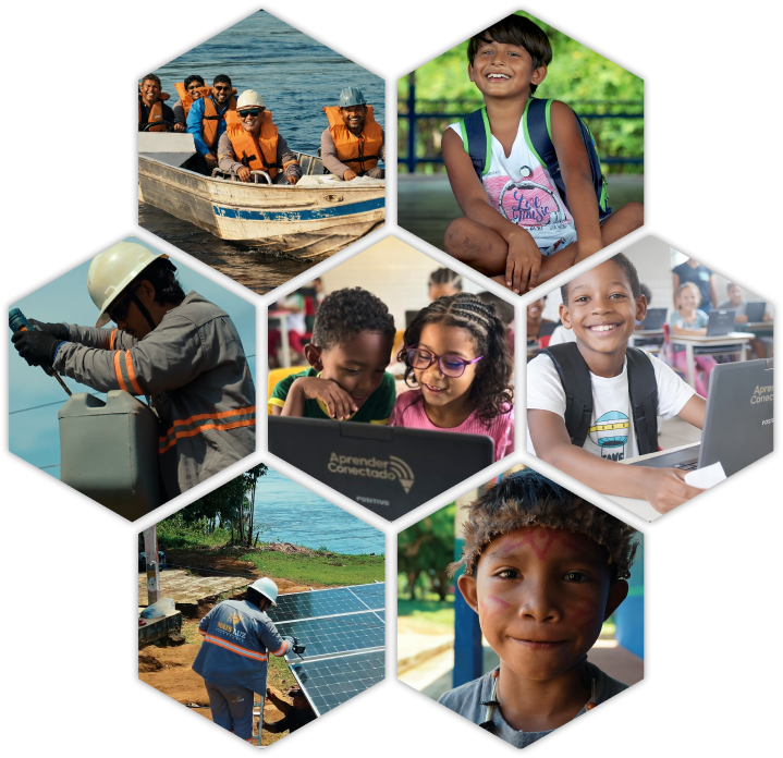 Mosaico de Fotos Hexagonais do Nosso Trabalho